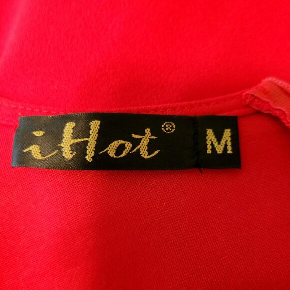 iHot Red Sleeveless Deep V Ruched Mini Cocktail Dress - Picture 2 of 5